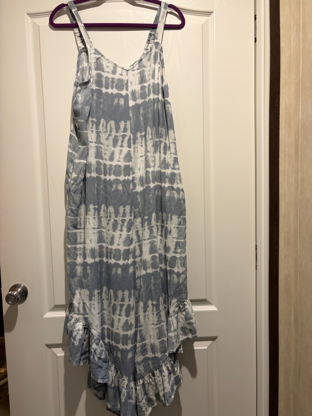 Japna Blue and White Tie-Dye Wide Leg Jumpsuit